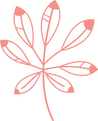 Abstract Plant And Leaves Shape Element Outline