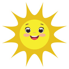 Cute sun vector cartoon illustration