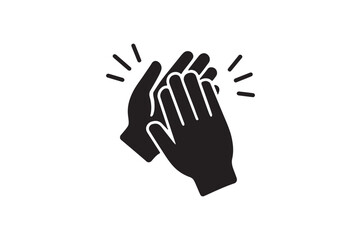Obraz premium Clapping Hands Sign silhouette vector with white background