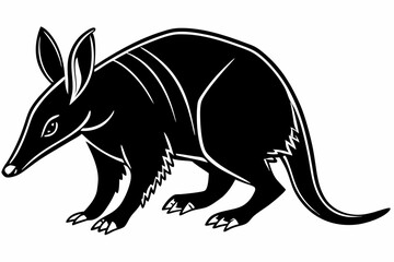 aardvark sihouette black vector