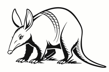 aardvark sihouette black vector