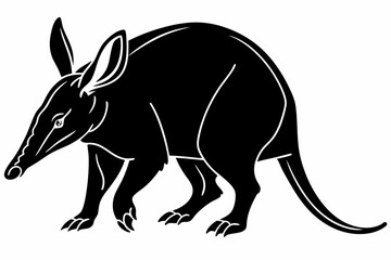 aardvark sihouette black vector
