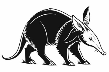 aardvark sihouette black vector