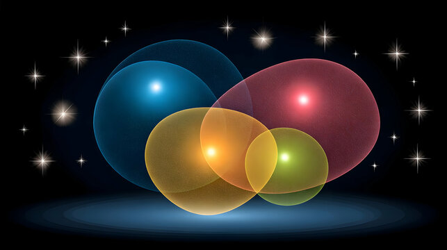 background with multidimensional colors and layered translucent shapes for digital use