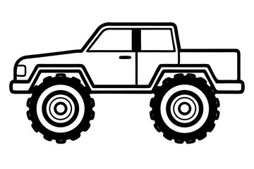 Monster truck vector silhouette illustration isolated on white background