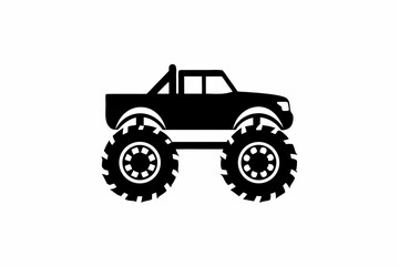 Monster truck icon vector silhouette illustration isolated on white background