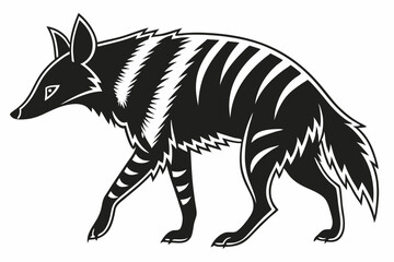 aardwolf silhoette black vector