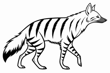 aardwolf silhoette black vector