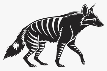 aardwolf silhoette black vector