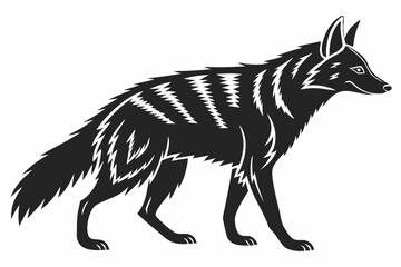 aardwolf silhoette black vector