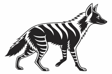 aardwolf silhoette black vector