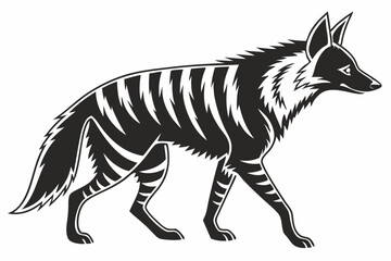 aardwolf silhoette black vector