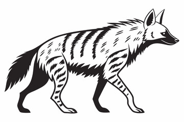 aardwolf silhoette black vector
