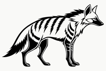 aardwolf silhoette black vector