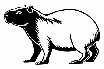 capybara sihouette black vector