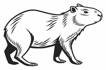 capybara sihouette black vector