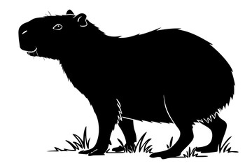 capybara sihouette black vector