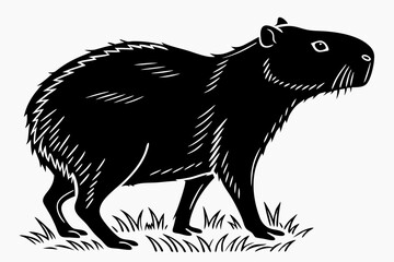 capybara sihouette black vector