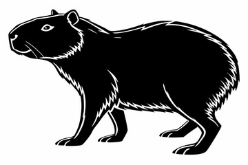 capybara sihouette black vector
