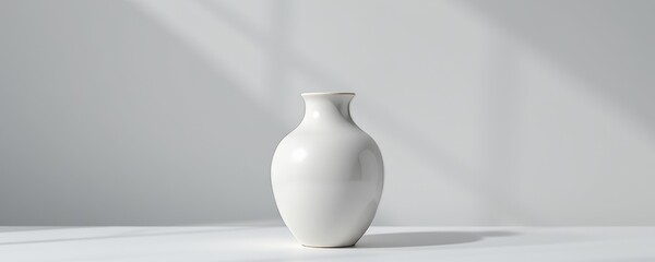 White Ceramic Vase on White Background