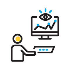 Vector multi color icon for Monitoring