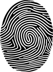Clean Fingerprint Logo Vector – Monochrome Identity Icon

