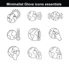 Minimalist globe icon set. clean and simple design 