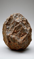 Textured Rock Formation on White Background