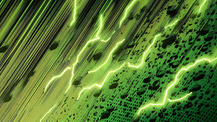 Sparkling lightning green, half vintage comic book pattern
