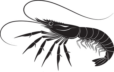 Fresh gourmet seafood vector illustration featuring isolated red lobster, shrimp, and crayfish with claws and antennae