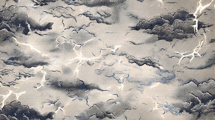 Sparkling lightning strikes half vintage comic book pattern