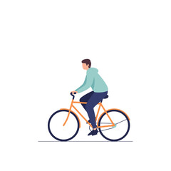 Fototapeta premium Cyclist in Motion: Minimalist Vector Illustration