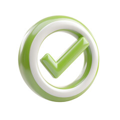 in a stark setting, a circular icon takes center stage. the icon consists of a vibrant green ring encircling a white border. inside this ring, a green check symbol is prominently displayed