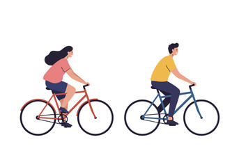 Fototapeta premium Bicycling Couple: Healthy Lifestyle and Recreational Cycling