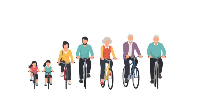 Generational Bicycling: A Family Ride Illustration
