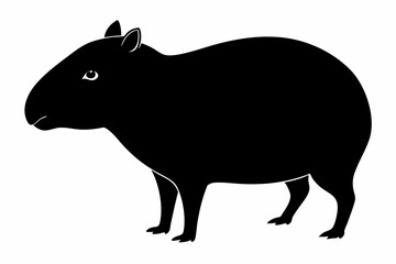 capybara sihouette black vector