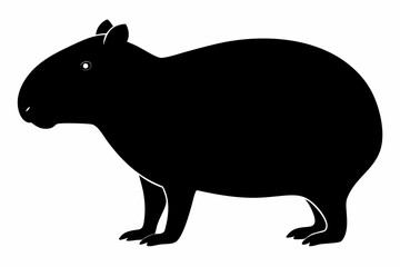 capybara sihouette black vector
