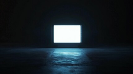 Glowing CRT TV in Dark Room