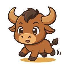 Cartoon Buffalo cute Bull illustrations 