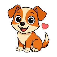 Fototapeta premium cartoon dog sits cute dog illustrations