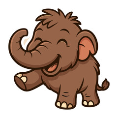 Cheerful  mammoth cartoon winks mammoth illustrations 