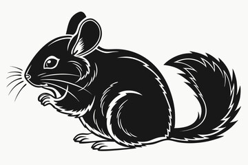 Fototapeta premium chinchilla sihouette black vector