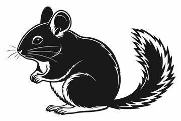 Obraz premium chinchilla sihouette black vector