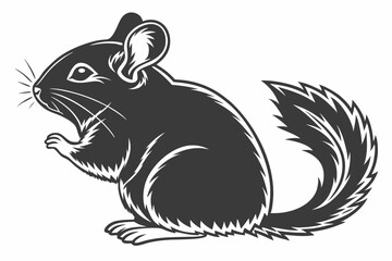 chinchilla sihouette black vector