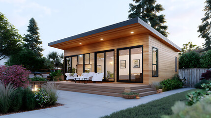 Accessory Dwelling Unit (ADU) A modern tiny house concept showcasing the versatility and efficiency of accessory dwelling units, perfect for urban living and sustainable design. 15835229 1