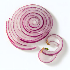 sliced red onion  isolated on white background. Ai Generated Images