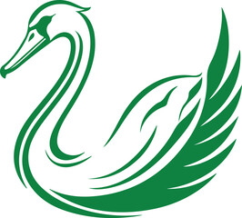 Stunning Swan Silhouette Vector Image