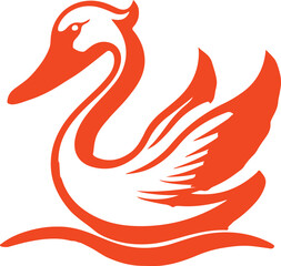 Fototapeta premium Ornamental Swan Silhouette Artwork