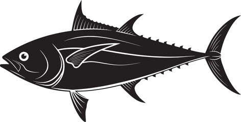 Isolated vector illustration of a bluefin tuna