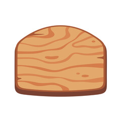 Wooden Cutting Board Illustration with Natural Grain Pattern on White Background for Kitchen and Culinary Design